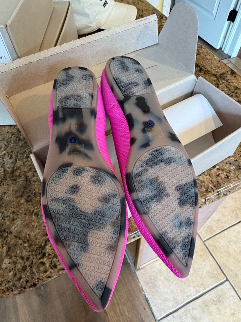 Rothy's Hot Pink Pointed Toe Flats - Picture 2 of 4